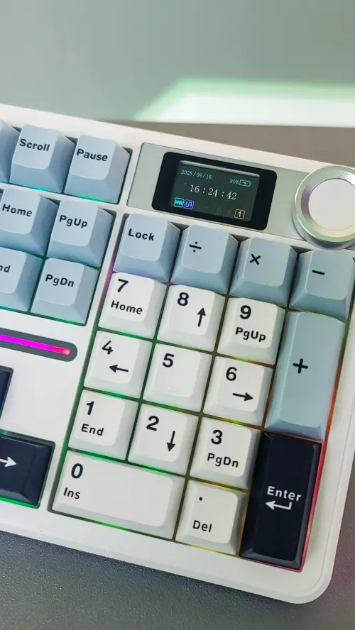 ▲狼蛛進階版F108Pro機械式鍵盤的數字鍵盤區細部模樣。（圖／欣亞數位提供）