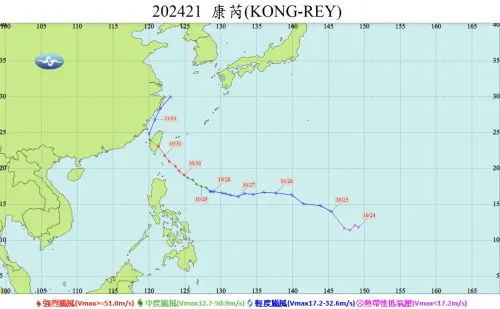 ▲2024年，曾有暴風半徑達320公里的康芮颱風登陸台灣。（圖／中央氣象署cwa.gov.tw）