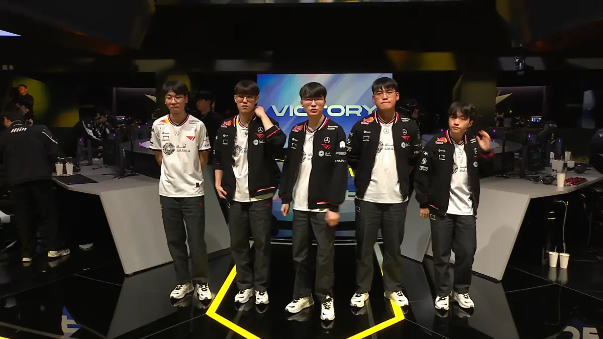 ▲T1今晚狀態稍微回穩，前4場比賽都與GEN打得有來有回，但未能把握2:1領先優勢，慘遭翻盤逆轉。（圖／YT@LCK）