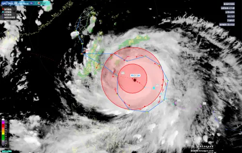 ▲2025年9月21日上午追風計畫針對第18號樺加沙颱風之投落送飛航觀測路徑及投落送觀測資料。（圖／中央氣象署）