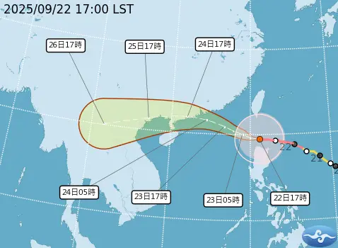 ▲樺加沙颱風暴風圈已進入、台東也進入暴風圈內，入夜則是高雄也會進入。（圖／中央氣象署cwa.gov.tw）