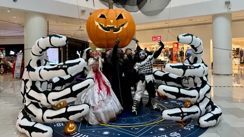 ▲SKM Park Outlets 高雄草衙「南瓜鎮」六大拍照景點打造高雄最盛大的萬聖場景。（圖／記者陳美嘉攝，2025.09.22）