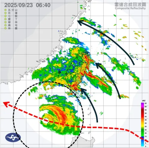 ▲樺加沙颱風路徑轉回西北西，北分量還不大，但未來有逐漸加大趨勢，北方高壓受到短波槽東移影響，今日至明天略為東退，雖然幅度不大，仍會讓颱風路徑較為往港澳以南近海接近，最後可能登陸廣東西部沿岸。（圖／天氣職人-吳聖宇）