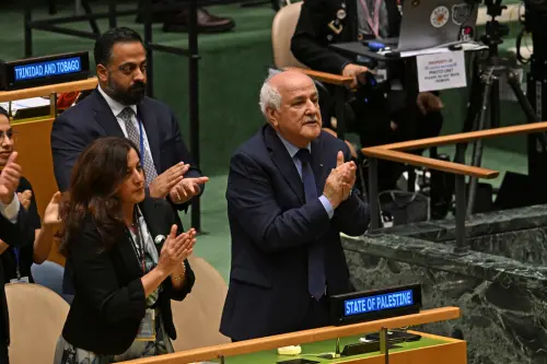▲巴勒斯坦常駐聯合國觀察員蘇曼爾，對於越來越多西方國家承認巴勒斯坦表達感激。（圖／美聯社／達志影像）