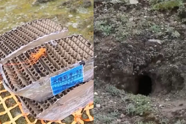 ▲蔡國強與始祖鳥在喜馬拉雅山的煙火秀被炎上，還被抓包在聲明中說謊，現場垃圾根本沒有第一時間清理。（圖／翻攝自微博）