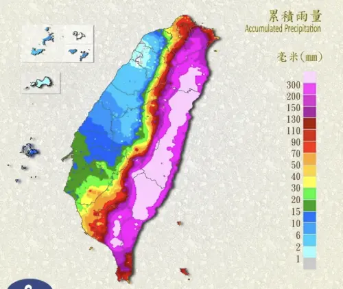 ▲花蓮山區是樺加沙颱風在全台「降雨最多」的區域，2天就累計破600毫米的驚人雨量。（圖／中央氣象署）