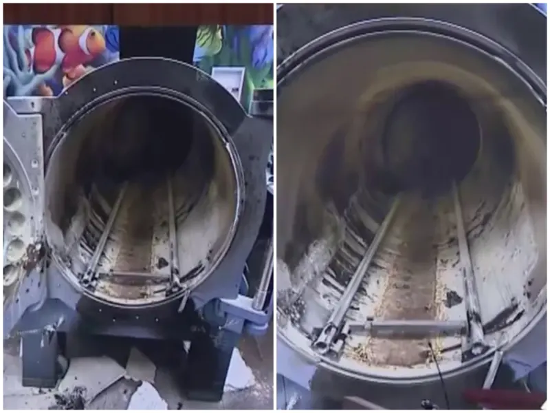 ▲美國密西根州今年初發生一起驚悚醫療意外，一名5歲男童在接受高壓氧艙治療時，高壓氧艙突然爆炸起火，男童當場喪生。（圖／翻攝自YouTube@ClickOnDetroitLocal4WDI）