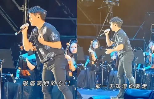 ▲吳奇隆（如圖）暴肥塞緊身褲炸出黑色米腸！粉絲點名劉詩詩：買好點的褲子。（圖／微博@快樂追星兔小哥）