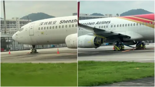 樺加沙颱風逼近！深圳機場飛機被「五花大綁」　網友：這解得開嗎
