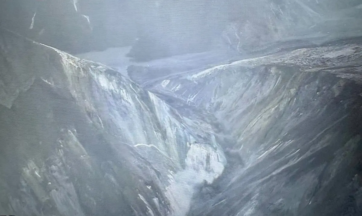 ▲花蓮馬太鞍堰塞湖無人機空拍畫面。（圖／農業部提供）