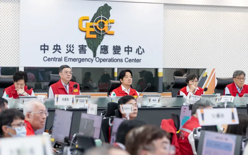 ▲賴清德日前赴災害應變中心。（圖／總統府提供）