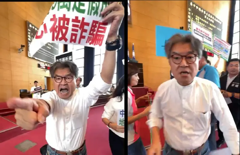    ▲李中對拍攝中的綠營議員助理怒喊「出去！請你離開」。（圖／台中市議員林祈烽提供，2025.09.24）  