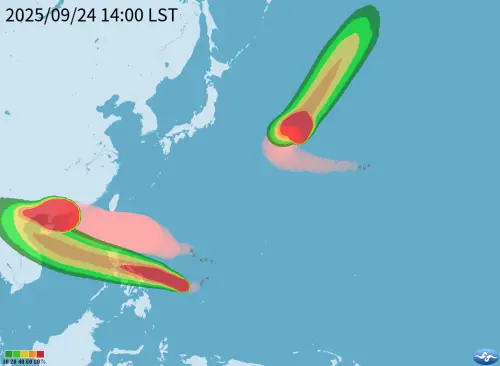 ▲博羅依颱風將持續西移，通過菲律賓呂宋島進入南海，對台灣本島天氣影響不大，但東半部沿海及恆春半島可能有長浪發生。（圖／中央氣象署）