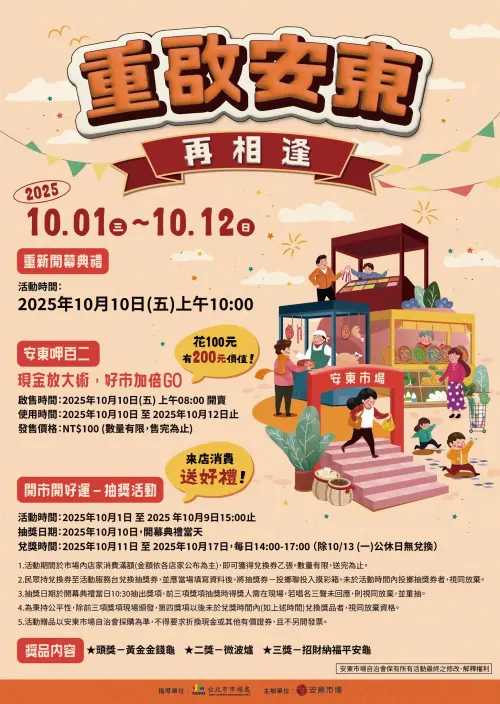 ▲安東市場將於10月10日舉行重新開幕儀式，當天更限量販售回饋券，花100元享有200元價值。（圖／台北市市場處提供）