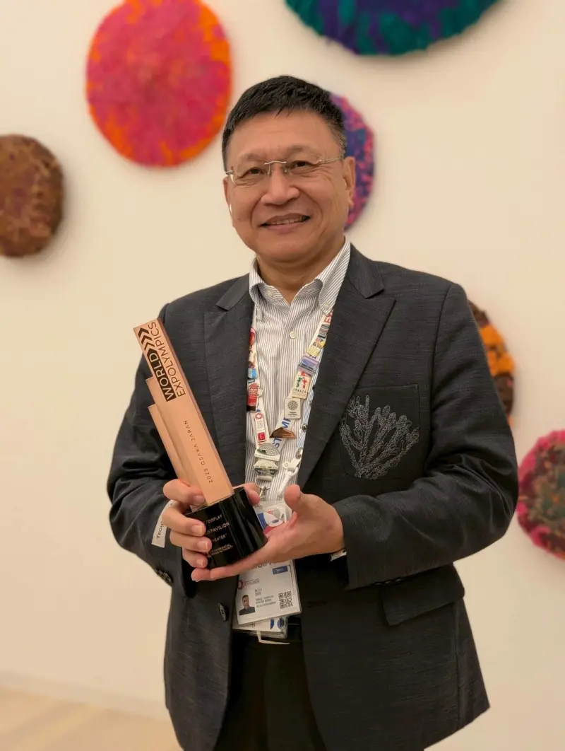    ▲TECH WORLD館 獲「世界博覽會奧林匹克評選」最佳展覽或展示獎銅獎，由館長邱揮立代表受獎。（圖／貿協提供）  