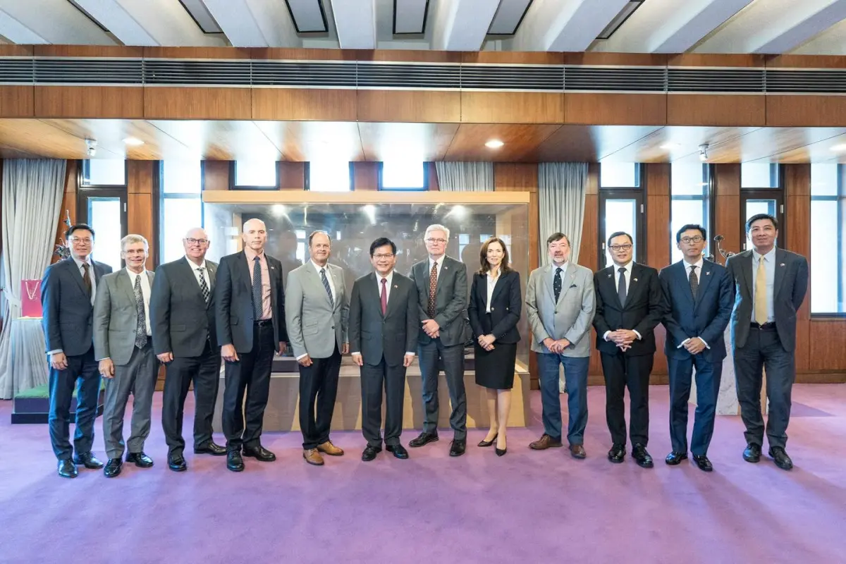 ▲外交部長林佳龍於外交部親自歡迎並款宴由加拿大國安事務訪問團。（圖／翻攝自外交部臉書）