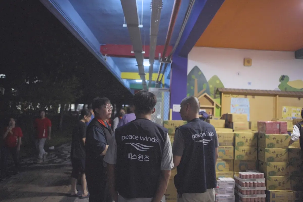 ▲日本和平之風（Peace Winds）團隊在9月24日抵達花蓮光復災區協助救災、規劃避難所設施。（圖／嘖嘖提供）