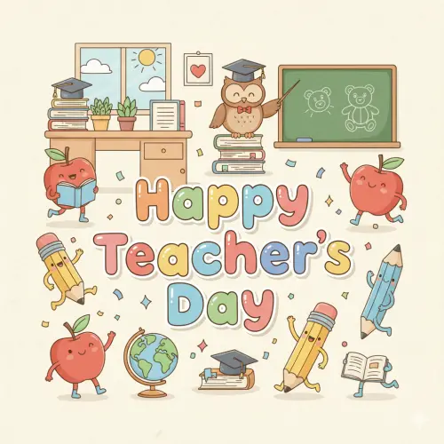 ▲2025「教師節快樂」賀卡圖案。（圖／家庭消費中心製）