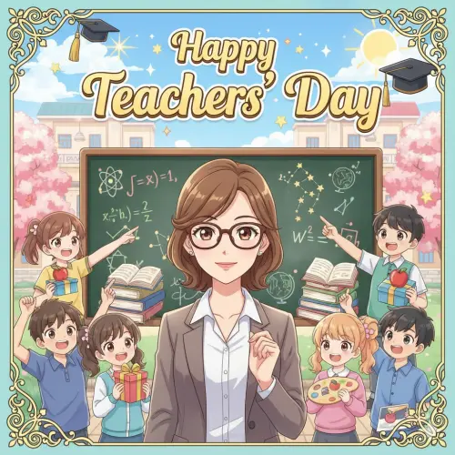 ▲2025「教師節快樂」賀卡圖案。（圖／家庭消費中心製）