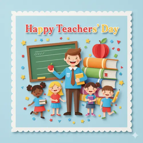 ▲2025「教師節快樂」賀卡圖案。（圖／家庭消費中心製）