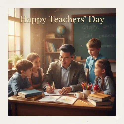 ▲2025「教師節快樂」賀卡圖案。（圖／家庭消費中心製）