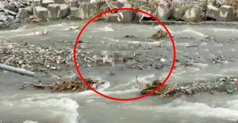 ▲台東卑南太平溪支流發現女性遺體，疑騎機車失控跌入溪中，警方正追查身分與釐清死因。（圖／翻攝畫面）