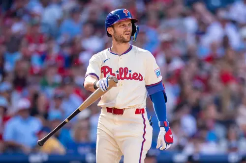 ▲費城費城人游擊手特納（Trea Turner）在2023年WBC狂轟5發全壘打，提早進入比賽狀態，隨後回到大聯盟持續穩定輸出。數據顯示，多數參賽打者在開季初期的打擊表現，往往優於生涯同期平均值。（圖／美聯社／達志影像）