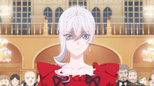 ▲公爵千金史卡蕾特在舞會上遭未婚夫凱爾王子取消婚約，臉色一沉，後續劇情出乎常人意料！（圖／X@saihito_anime）