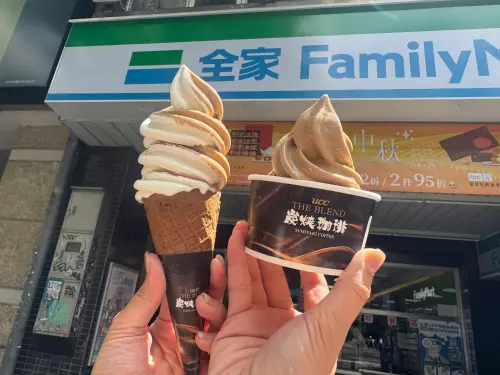 ▲全家再次攜手日本職人咖啡品牌 UCC，推出「UCC經典炭燒咖啡霜淇淋」。（圖／記者鍾怡婷攝）