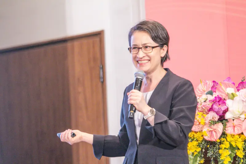 ▲副總統蕭美琴30日在台師大以「在世界局勢中 ‧ 看見青年主場」為題演講。（圖／台師大提供）