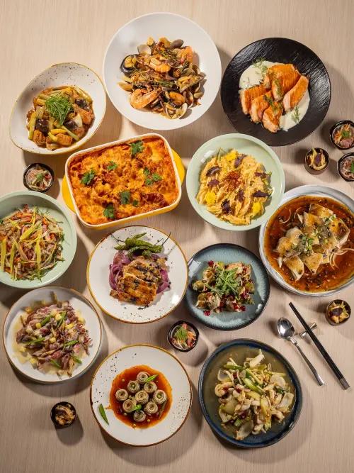 ▲持單張聯合餐券，即可享用長榮酒店（基隆、台中、嘉義、台南）平日雙人自助式午晚餐或礁溪館平日自助式早午餐。（圖／長榮酒店提供）