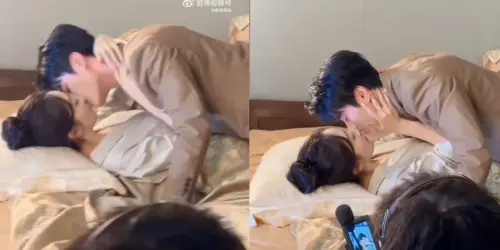 ▲中國短劇劇情狗血緊湊，吻戲場面相當多，有短劇女演員因為拍吻戲遭男友分手，引發網友熱議短劇生態。（圖／翻攝自微博）