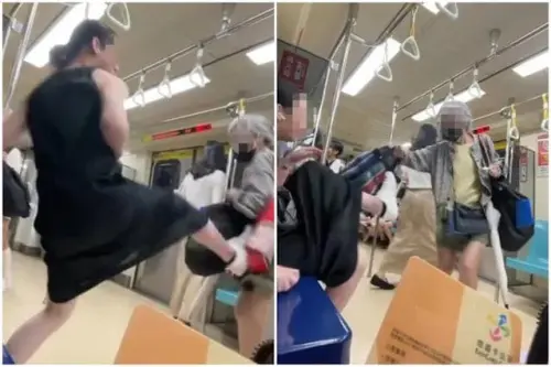 ▲捷運飛踢阿嬤影片在網路上瘋傳。（圖／翻攝自臉書從從唐從聖）