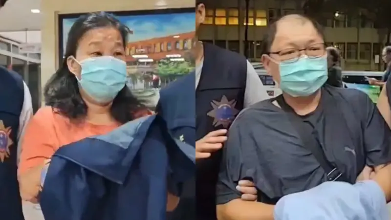 ▲台北市交通義勇警察大隊萬華中隊女幹事李麗娟（左）、書記宋明煒（右），涉詐領協勤費、侵佔公積金，金額達300萬元。（圖／翻攝畫面）