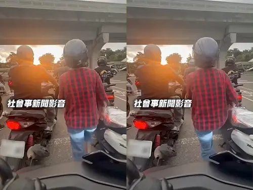 騎車騎到腳麻？高雄阿嬤等紅燈大跳「伸展操」　警方要罰了
