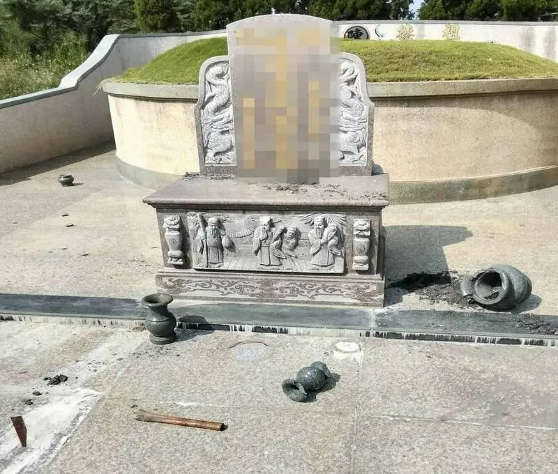 鹿港第12公墓遭破壞！萬元花盆、香爐碎滿地　里長：會有現世報