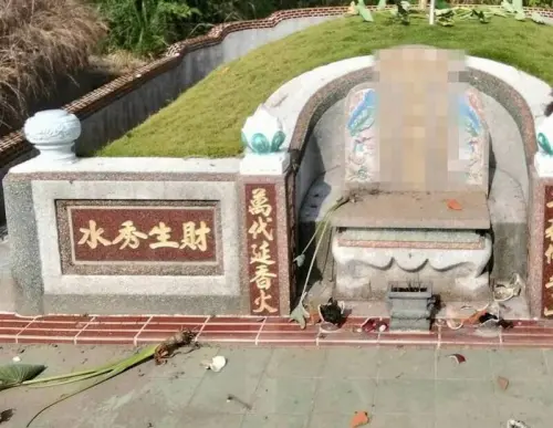 ▲彰化鹿港頂番里公墓遭惡男破壞，里長痛批會有現世報。（圖／里長潘文生提供）