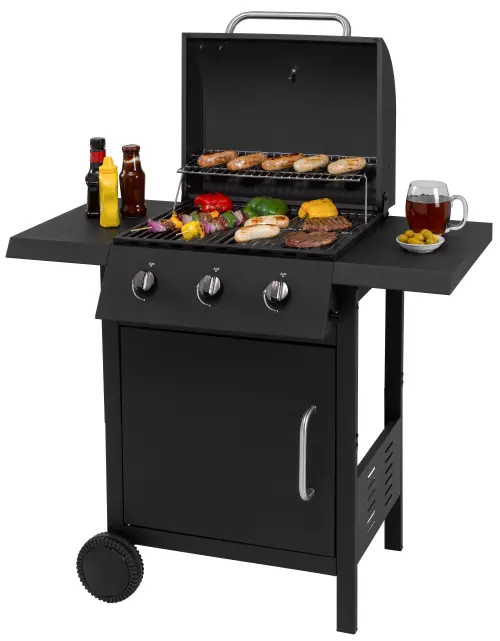 ▲紐澤西三爐頭瓦斯烤肉爐，適合10人以上聚會使用。（圖／特力屋提供）