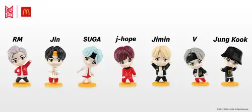 ▲韓國BTS防彈少年團「TinyTAN」七款虛擬角色。（圖／翻攝自麥當勞官網）