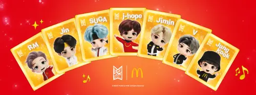 ▲麥當勞TinyTAN盲盒公仔，附贈角色專屬雙面小卡。（圖／翻攝自麥當勞官網）