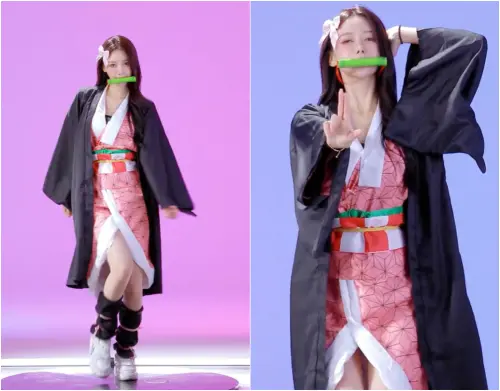 ▲李雅英咬竹筒扮「韓版禰豆子」！15秒熱舞影片超正　狂吸60萬觀看（圖／李雅英抖音＠yyyoungggggg）