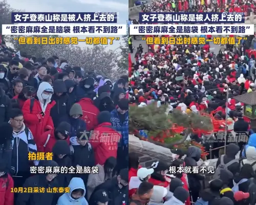 ▲中國十一連假，大量人潮湧入泰山景區，不少人選擇在廁所過夜。（圖／翻攝自微博）