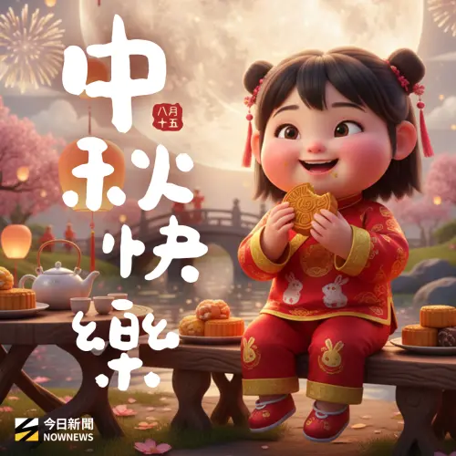 ▲2025中秋節快樂！中秋祝賀圖案、長輩圖免費下載。（圖／NOWNEWS社群中心製）