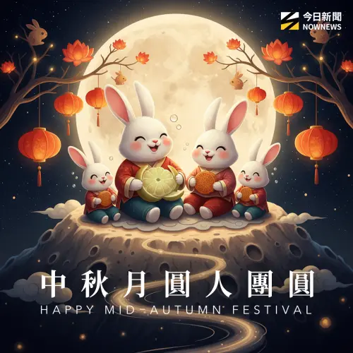 ▲2025中秋節快樂！中秋祝賀圖案、長輩圖免費下載。（圖／NOWNEWS社群中心製）