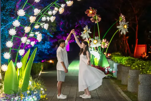 ▲「2025嘉義光織影舞」8大展區中的「花園幻境」。（圖／嘉義市府提供）
