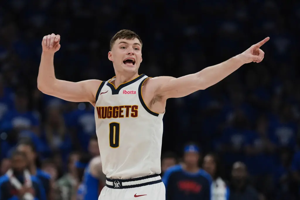 ▲丹佛金塊年輕後衛布勞恩（Christian Braun）公開表態，希望終生效力金塊，展現對球隊與城市的承諾。（圖／美聯社／達志影像）