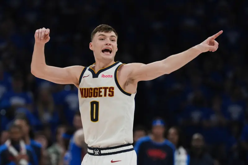 ▲丹佛金塊年輕後衛布勞恩（Christian Braun）公開表態，希望終生效力金塊，展現對球隊與城市的承諾。（圖／美聯社／達志影像）