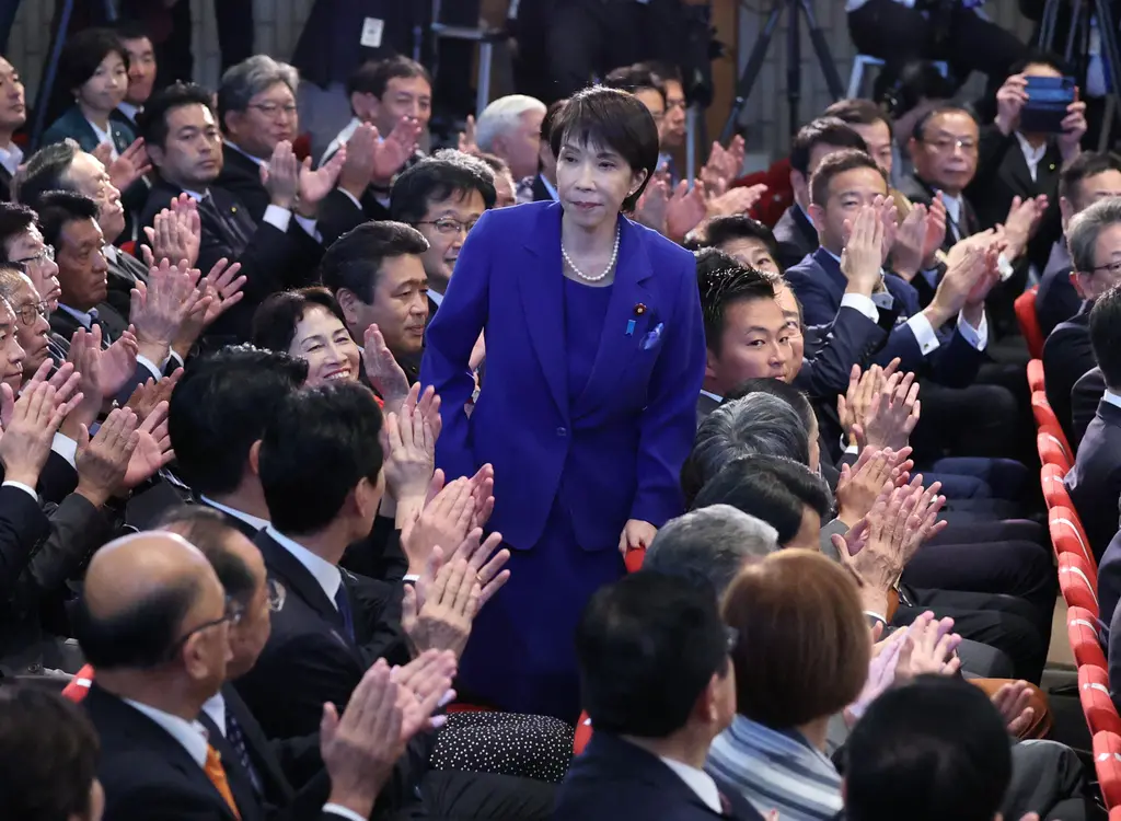 ▲日本自民黨總裁選舉今（4）日進行投票，結果由前經濟安保大臣高市早苗勝出，成為自民黨第29任總裁，有望成為日本史上首位女首相。（圖／美聯社／達志影像）