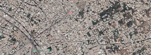 ▲2023年7月15日以哈戰爭爆發前，加薩走廊Subha Harazin醫院衛星空照圖。（圖／翻攝自Google）