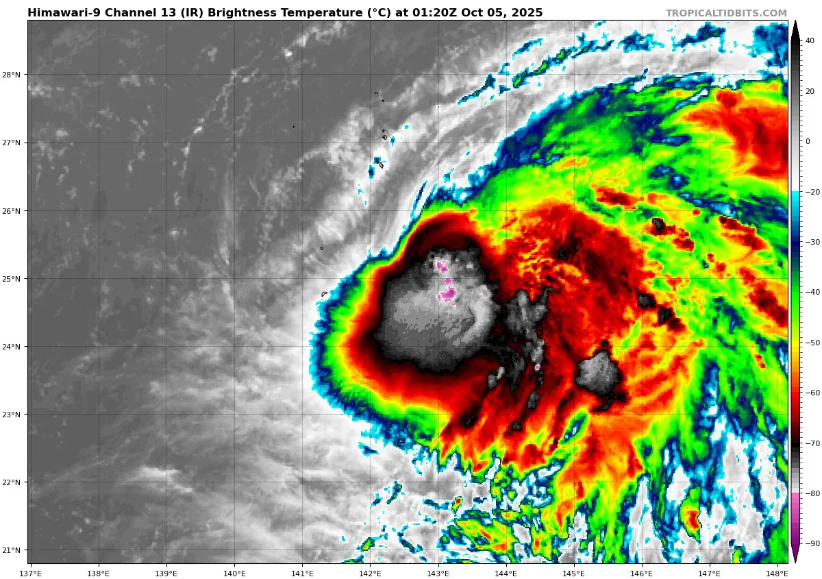▲哈隆颱風今（5）日生成，強度將發展為中度颱風，路徑會先往西，再往北大轉彎。（圖／翻攝tropical tidbits）